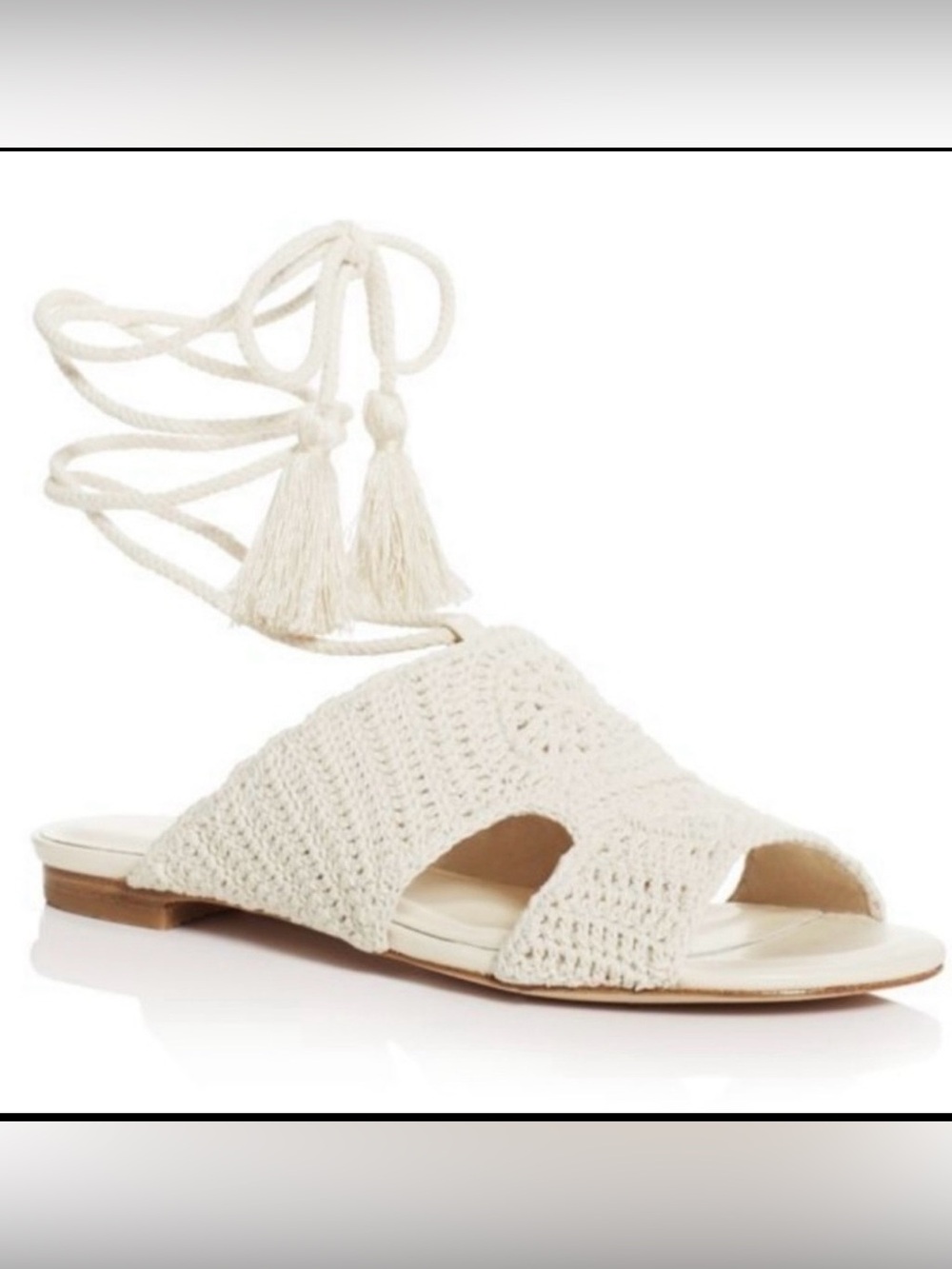 Joie Fai Crochet Knit Lace Up Boho Sandals Size 39
